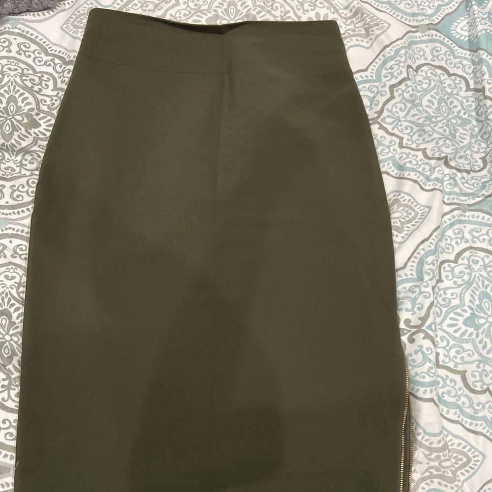 Express high waisted side zipper midi skirt